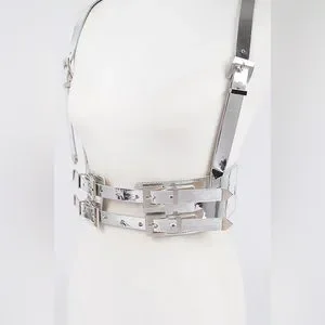 Accessories | Plus Size Metallic Gold Vegan Leather Harness  display picture 2